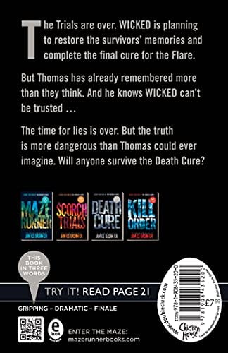 Dashner, James BARGAIN CHILDRENS TEEN FICTION James Dashner: The Death Cure: book 3 in the multi-million bestselling Maze Runner series, now a major movie [2012] paperback