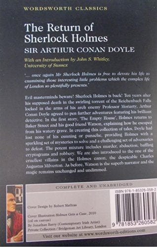 Doyle, Arthur Conan & Whitley, John S. (University Of Sussex) & Carabine, Dr Keith (University Of Kent A WORDSWORTH CLASSICS Sir Arthur Conan Doyle: The Return of Sherlock Holmes [1993] paperback