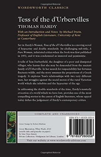 Hardy, Thomas & Irwin, Michael (Professor Of English Lit & Carabine, Dr Keith (University Of Kent A WORDSWORTH CLASSICS Tess of the d'Urbervilles (Wordsworth Classics) [1992] paperback