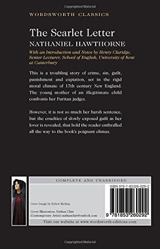 Hawthorne, Nathaniel & Claridge, Henry (Senior Lecturer, Univer & Carabine, Dr Keith (University Of Kent A WORDSWORTH CLASSICS Nathaniel Hawthorne: The Scarlet Letter [1992] paperback