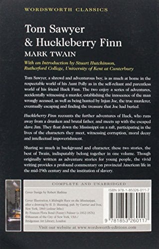 Twain, Mark & Hutchinson, Stuart (University Of Kent A & Carabine, Dr Keith (University Of Kent A WORDSWORTH CLASSICS Mark Twain: Tom Sawyer & Huckleberry Finn (Wordsworth Classics) [1992] paperback